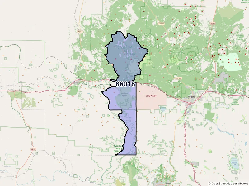 Map of Parks, Arizona and ZIP codes