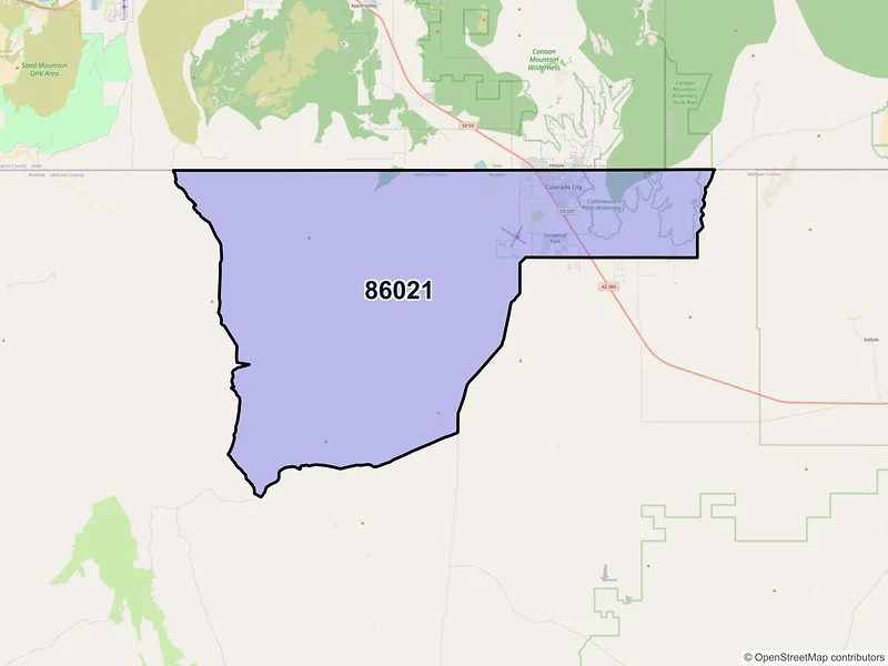 Map of Colorado City, Arizona and ZIP codes