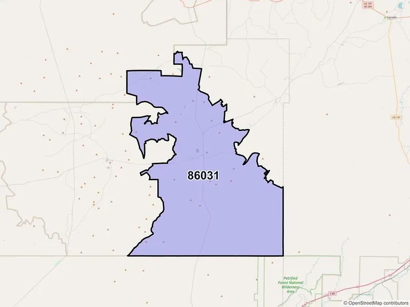 Map of Indian Wells, Arizona and ZIP codes