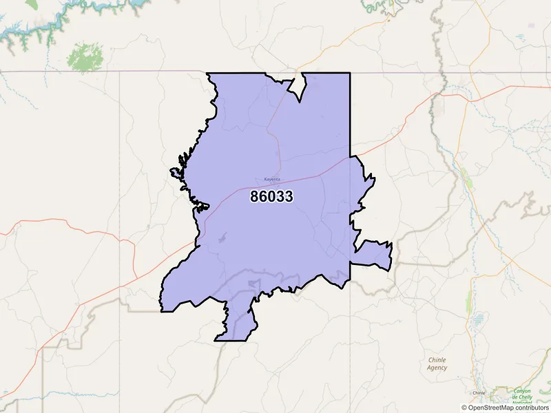 Map of Kayenta, Arizona and ZIP codes