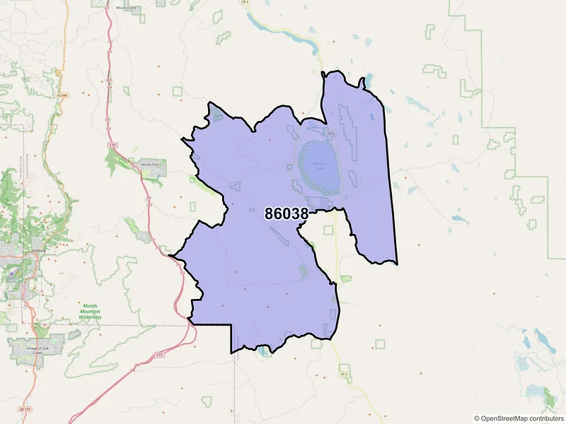 Map of Mormon Lake, Arizona and ZIP codes
