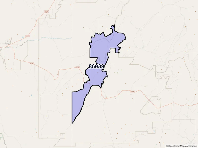 Map of Kykotsmovi Village, Arizona and ZIP codes