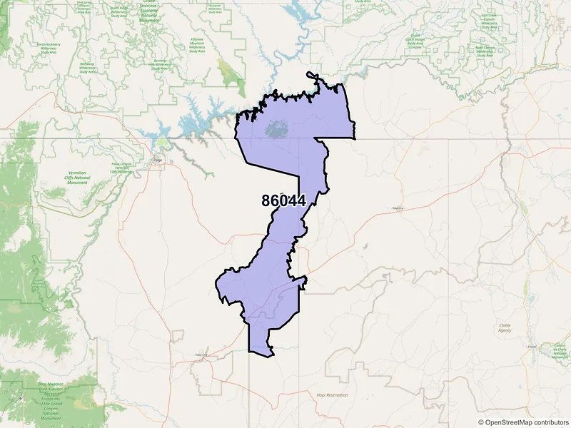 Map of Tonalea, Arizona and ZIP codes