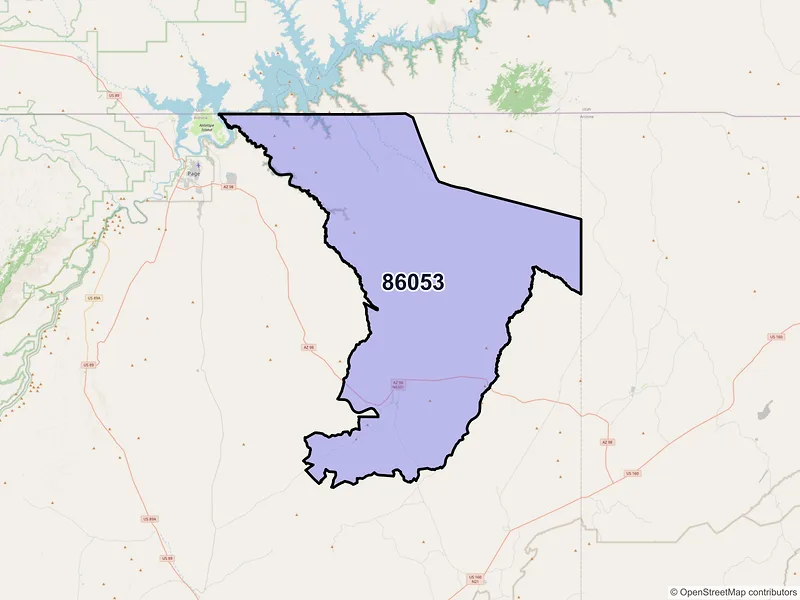 Map of Kaibeto, Arizona and ZIP codes
