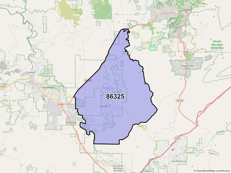 Map of Cornville, Arizona and ZIP codes