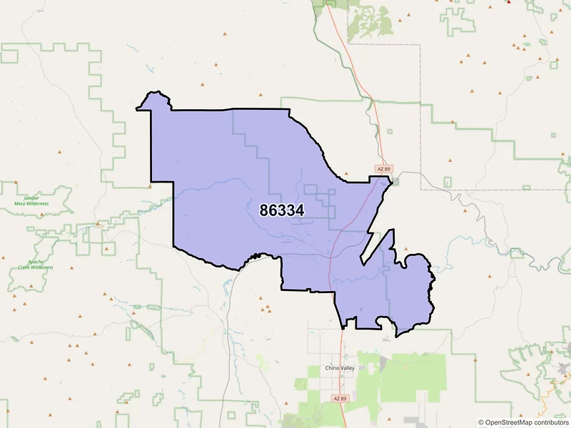 Map of Paulden, Arizona and ZIP codes