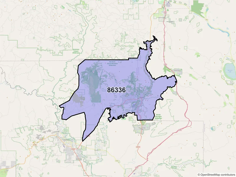 Map of ZIP Code 86336 — Sedona, AZ