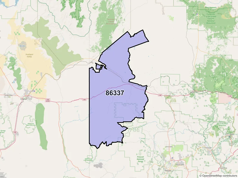 Map of Seligman, Arizona and ZIP codes