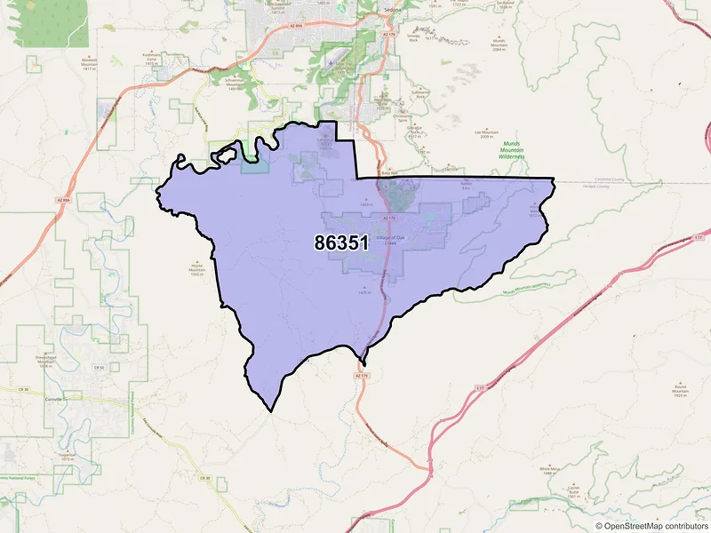 Map of ZIP Code 86351 — Sedona, AZ