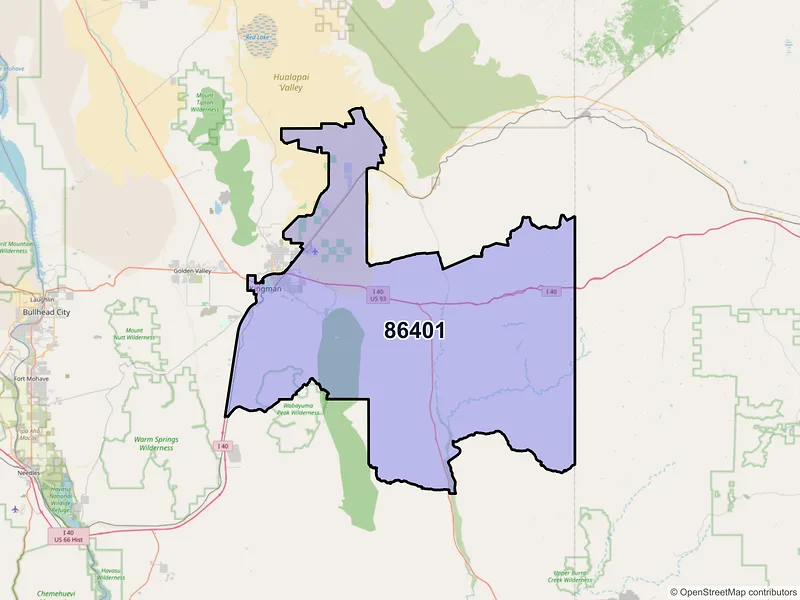 Map of ZIP Code 86401 — Kingman, AZ