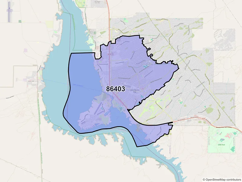 Map of ZIP Code 86403 — Lake Havasu City, AZ