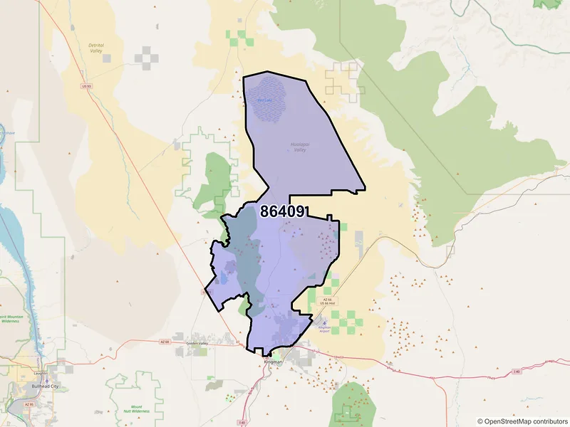 Map of ZIP Code 86409 — Kingman, AZ