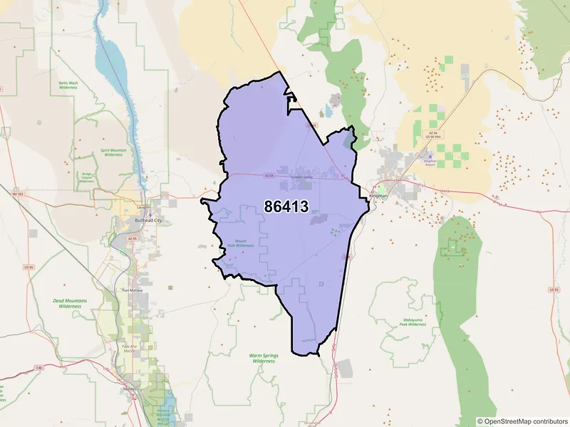Map of Golden Valley, Arizona and ZIP codes