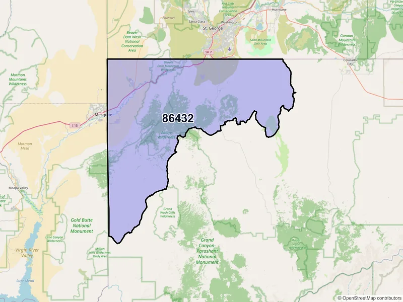 Map of Littlefield, Arizona and ZIP codes