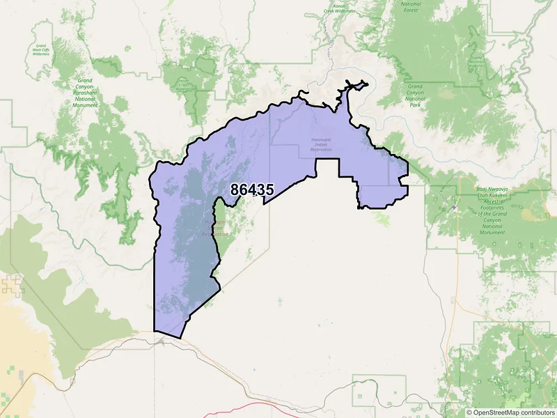 Map of Supai, Arizona and ZIP codes