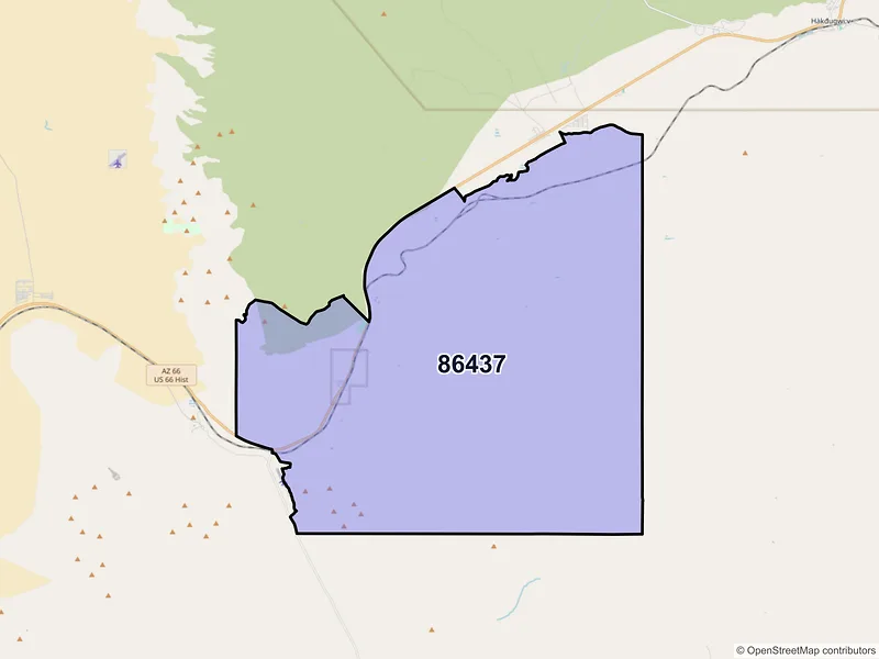 Map of Valentine, Arizona and ZIP codes