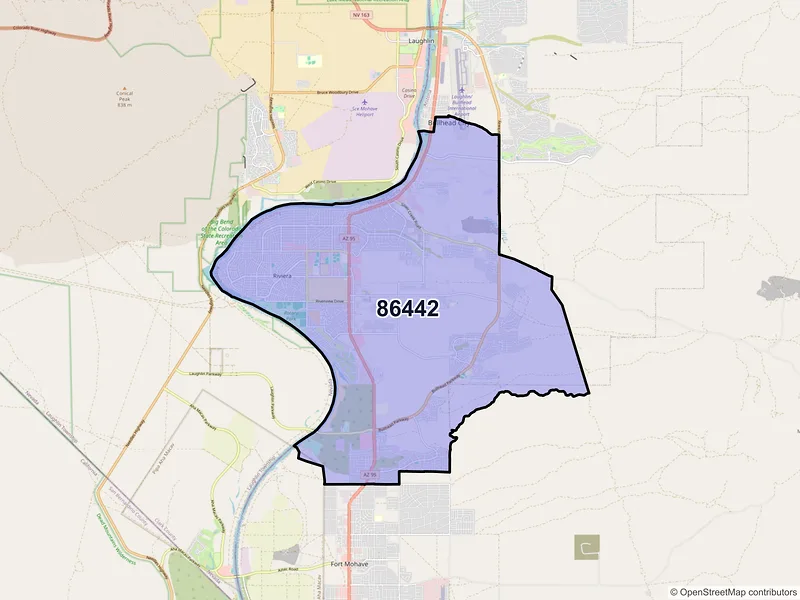 Map of ZIP Code 86442 — Bullhead City, AZ