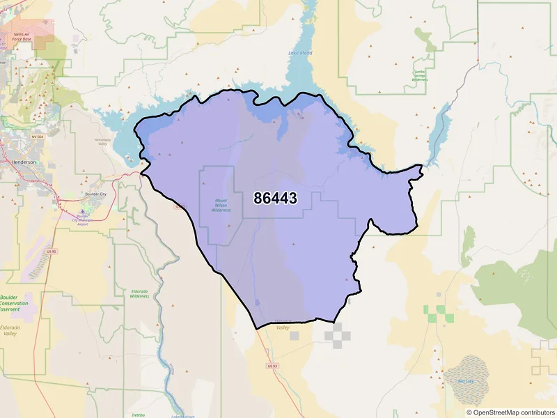 Map of Temple Bar Marina, Arizona and ZIP codes
