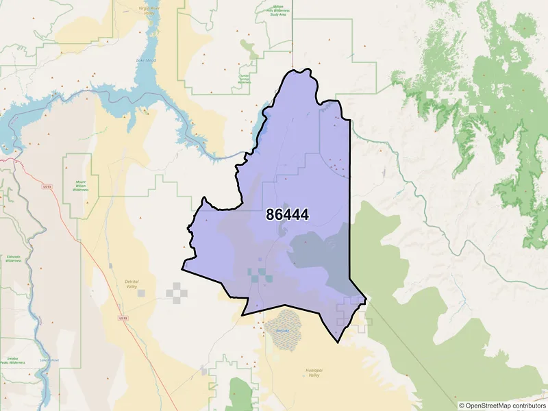 Map of Meadview, Arizona and ZIP codes
