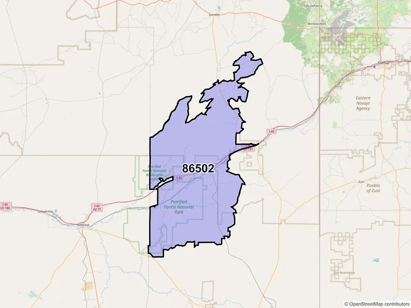 Map of Chambers, Arizona and ZIP codes