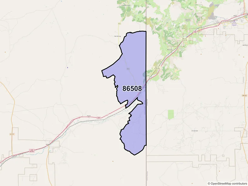 Map of Lupton, Arizona and ZIP codes
