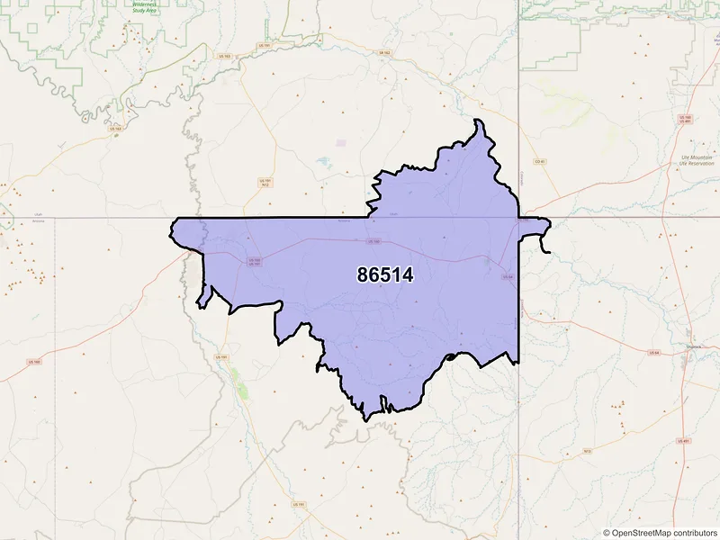 Map of Teec Nos Pos, Arizona and ZIP codes