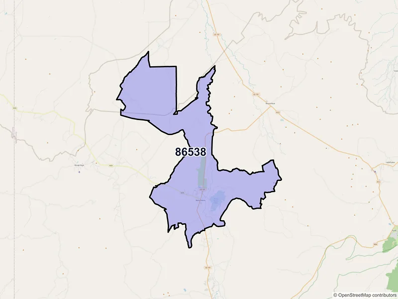 Map of Many Farms, Arizona and ZIP codes