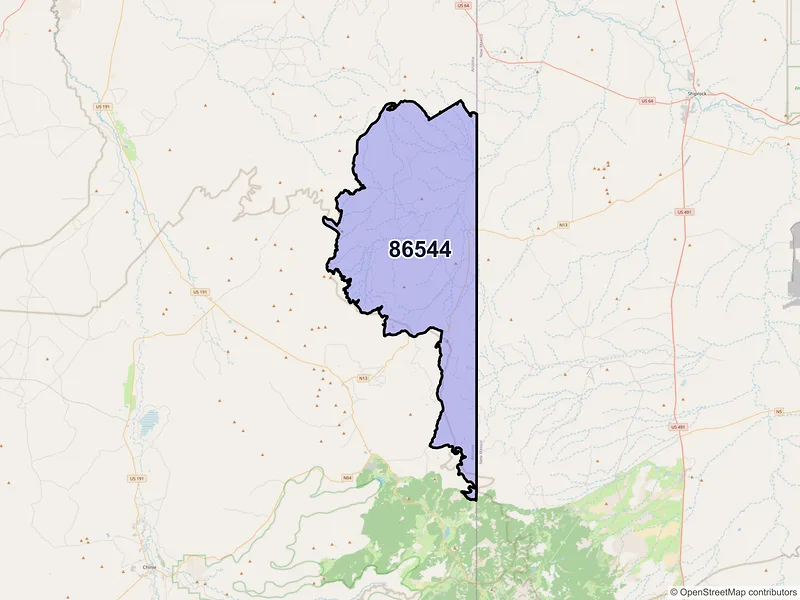 Map of Red Valley, Arizona and ZIP codes