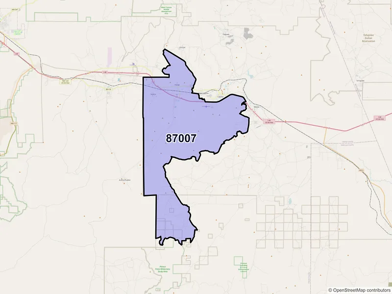 Map of Casa Blanca, New Mexico and ZIP codes