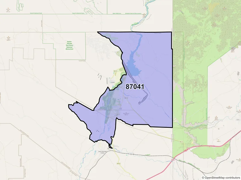 Map of ZIP Code 87041 — Pena Blanca, NM