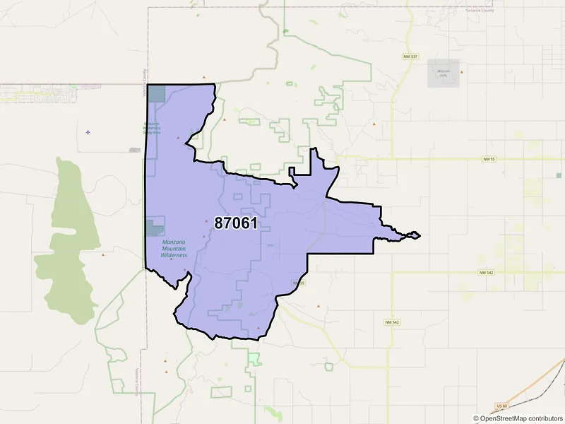 Map of Torreon, New Mexico and ZIP codes