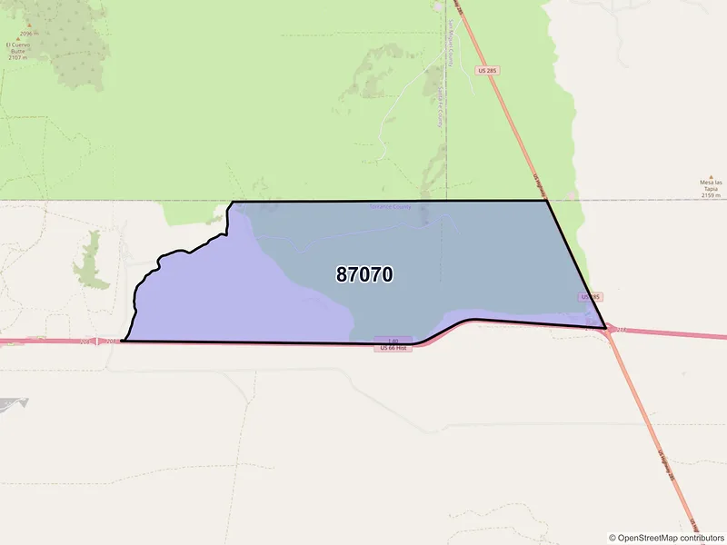 Map of Clines Corners, New Mexico and ZIP codes