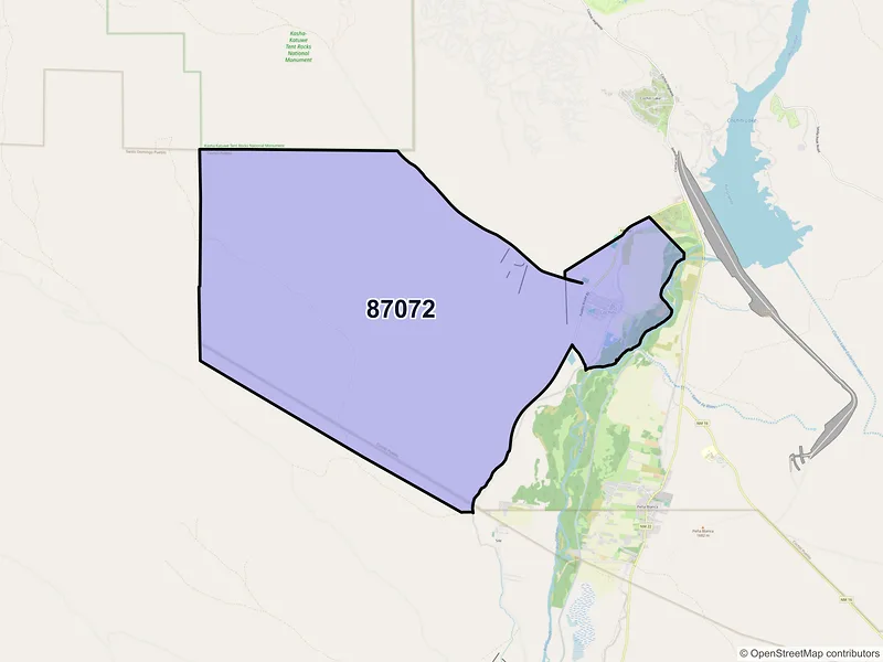 Map of Cochiti Pueblo, New Mexico and ZIP codes
