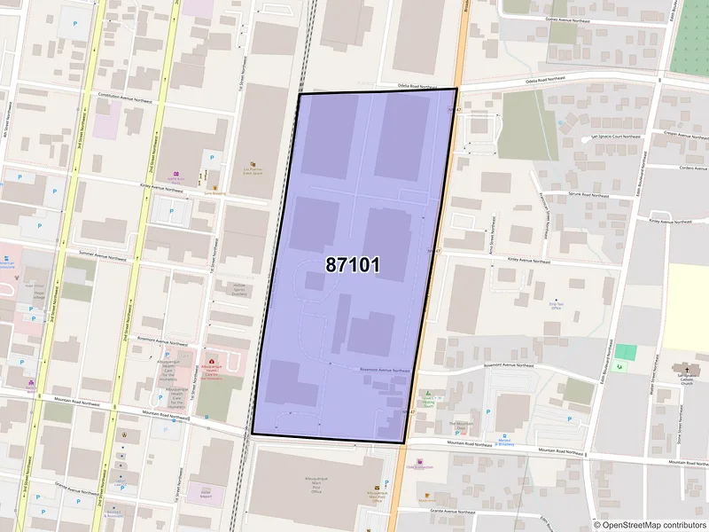 Map of ZIP Code 87101 — Albuquerque, NM