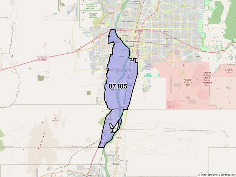 Map of ZIP Code 87105 — Albuquerque, NM