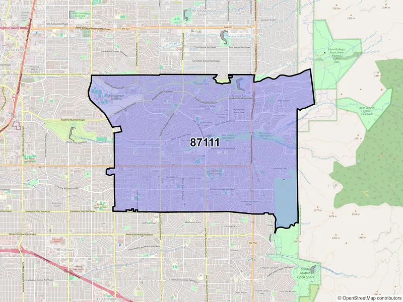 Map of ZIP Code 87111 — Albuquerque, NM
