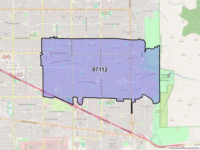 Map of ZIP Code 87112 — Albuquerque, NM