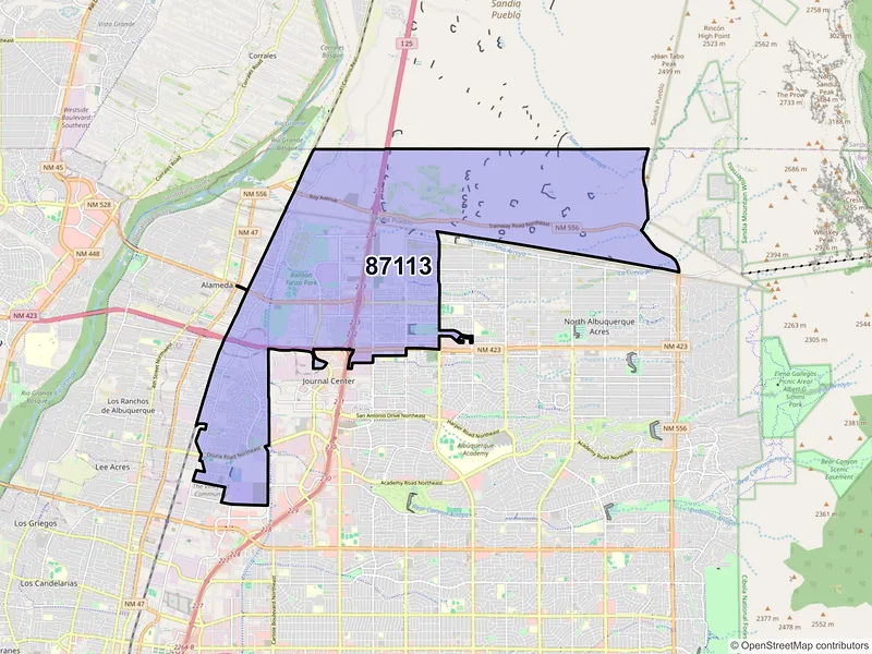 Map of ZIP Code 87113 — Albuquerque, NM