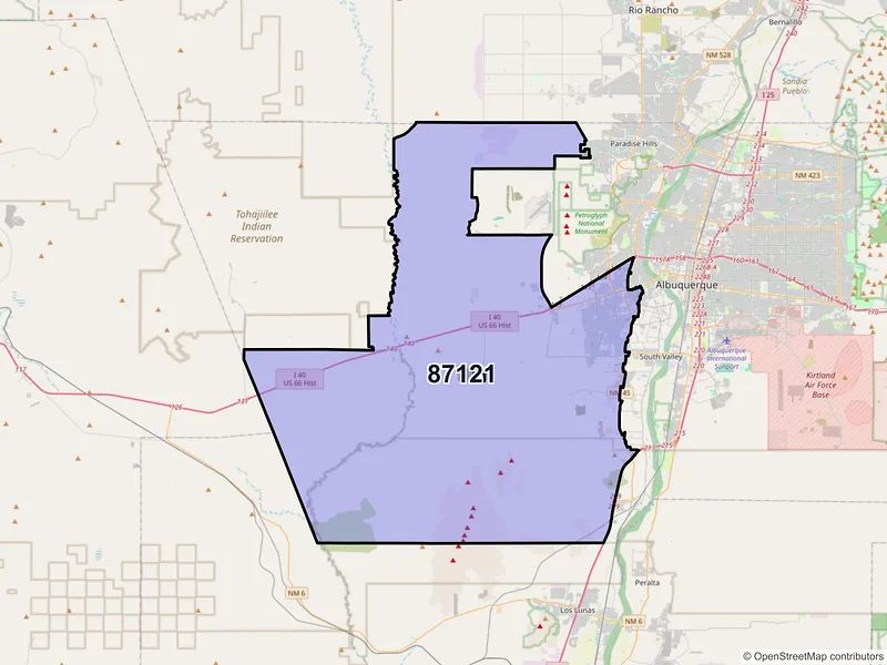 Map of ZIP Code 87121 — Albuquerque, NM