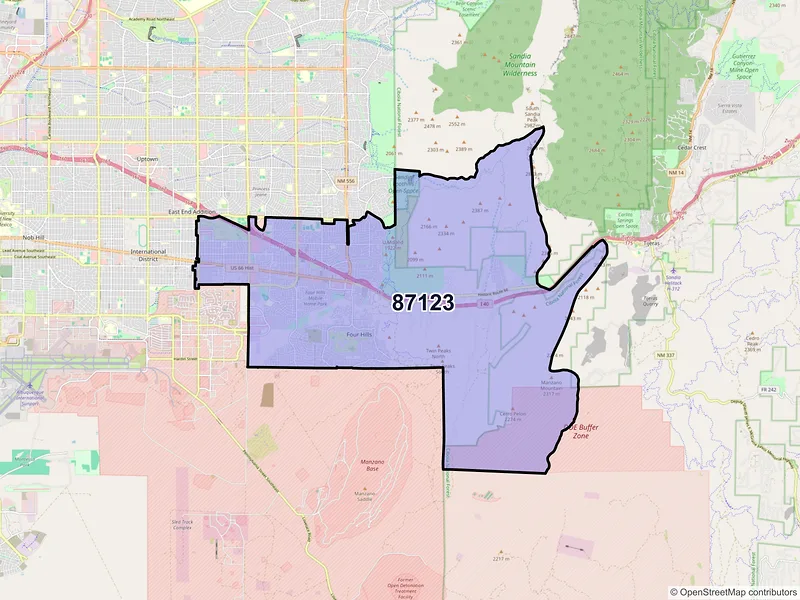 Map of ZIP Code 87123 — Albuquerque, NM