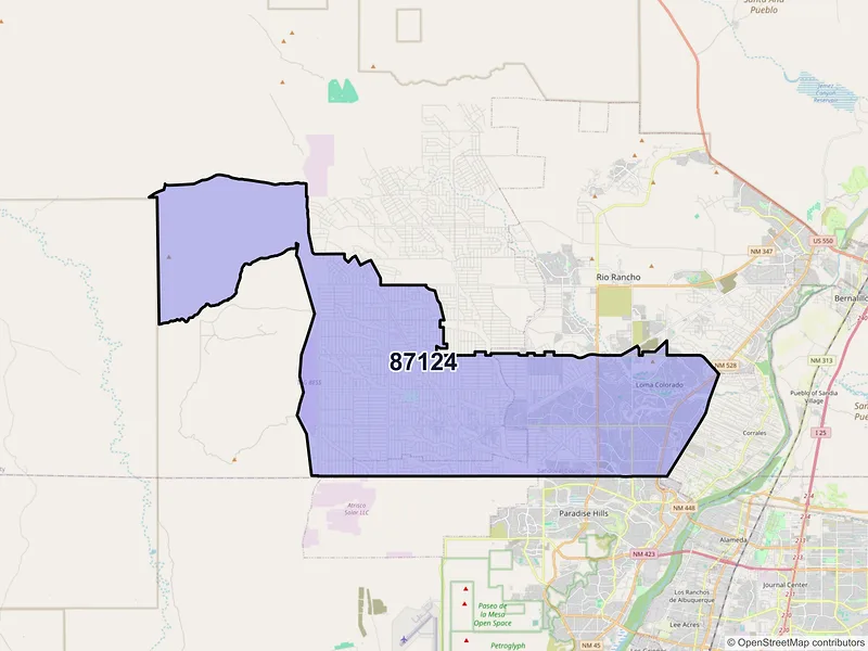 Map of ZIP Code 87124 — Rio Rancho, NM