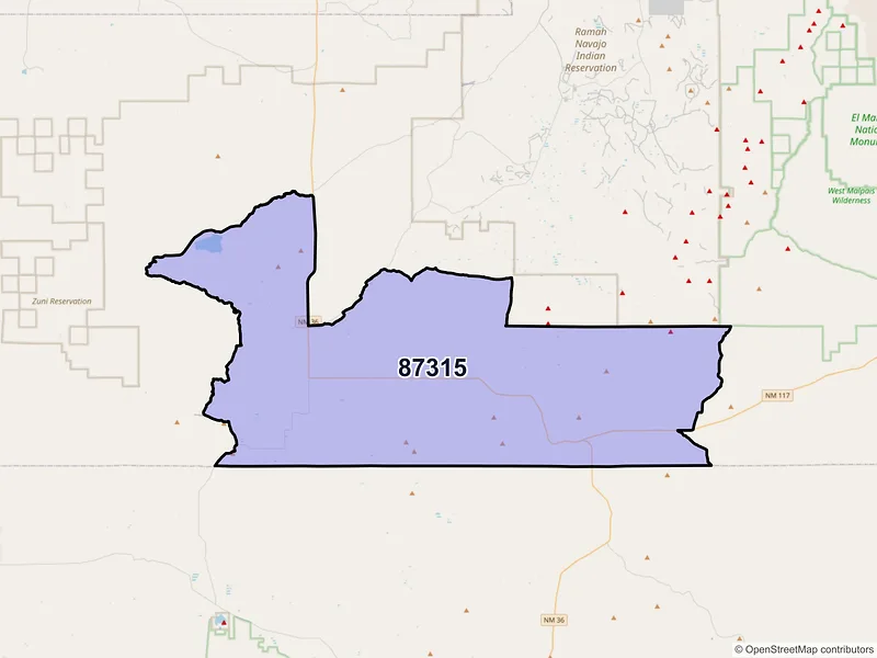 Map of Fence Lake, New Mexico and ZIP codes