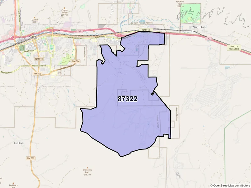 Map of Rehoboth, New Mexico and ZIP codes