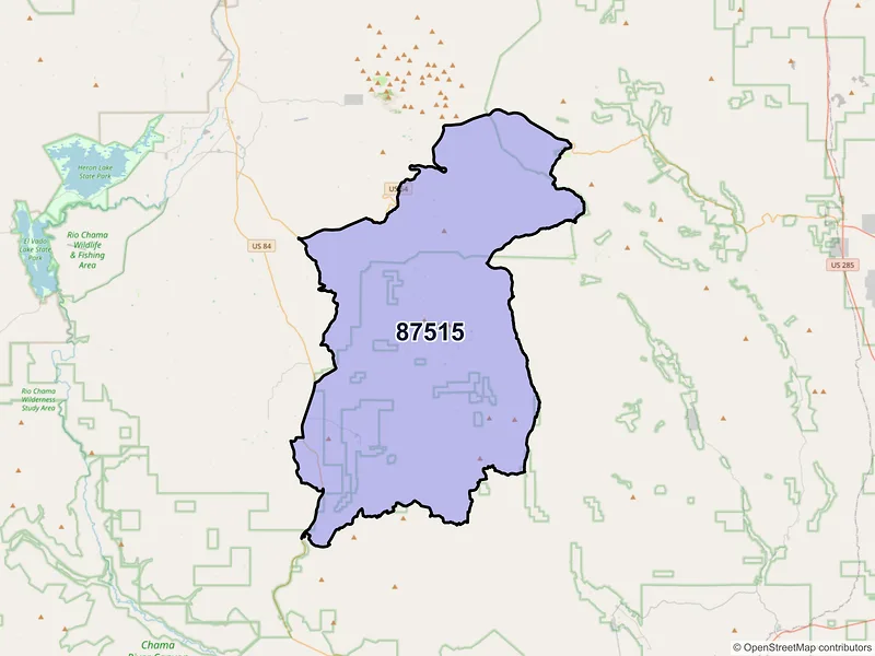 Map of Canjilon, New Mexico and ZIP codes