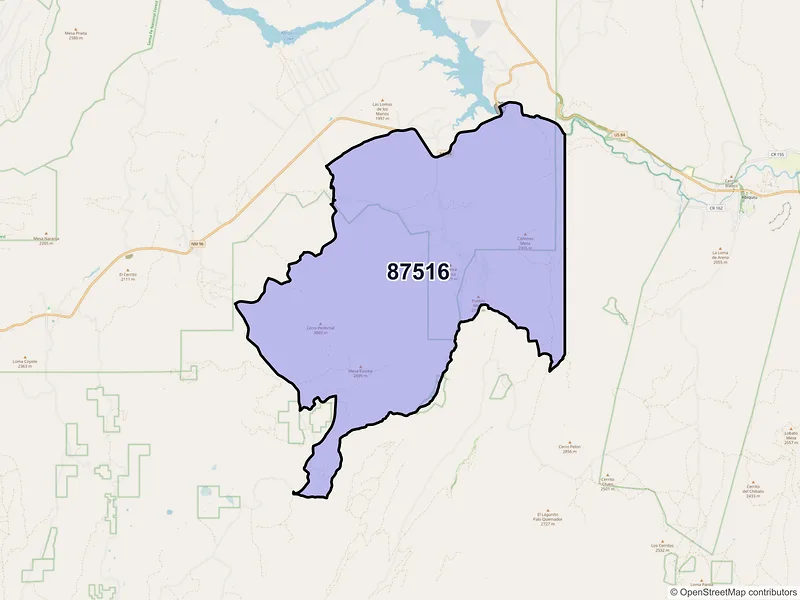 Map of Canones, New Mexico and ZIP codes
