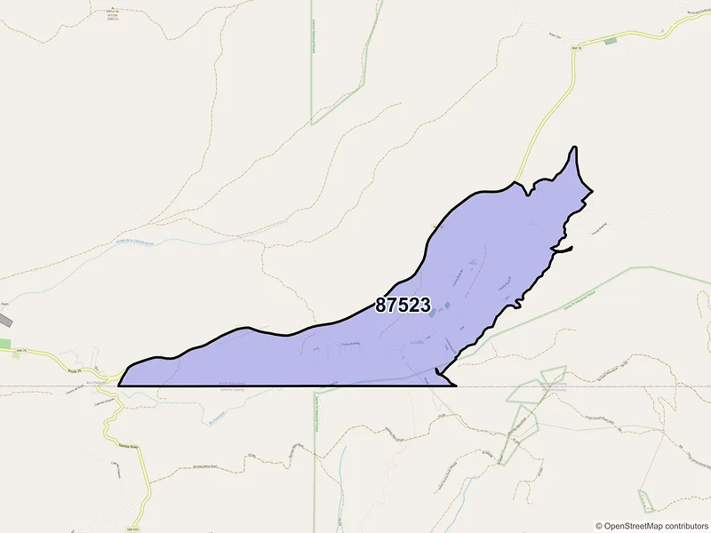 Map of Cordova, New Mexico and ZIP codes