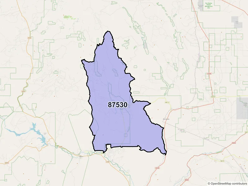 Map of ZIP Code 87530 — El Rito, NM