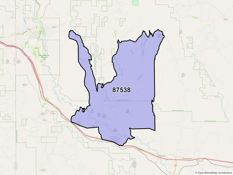Map of Ilfeld, New Mexico and ZIP codes