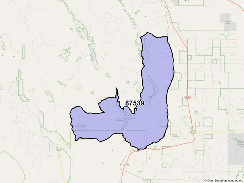 Map of ZIP Code 87539 — La Madera, NM
