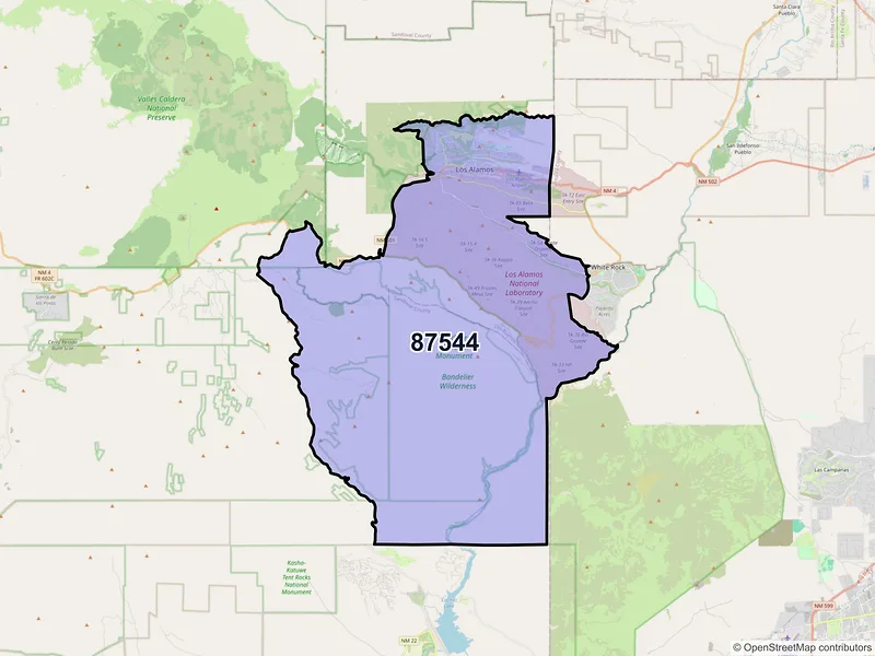 Map of ZIP Code 87544 — Los Alamos, NM